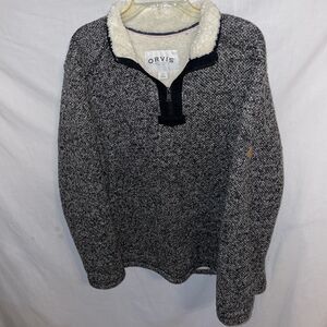 Orvis Men’s Thick Windbreaker Size Large Gray Mottled Outdoors Warmth Comfort
